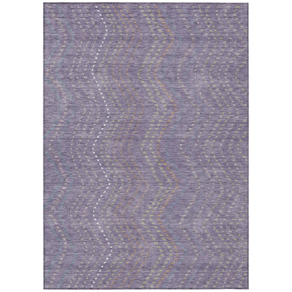 Chantille Machine Washable Indoor/Outdoor Abstract ACN2992 Lilac 5 ft. x 7 ft. 6 in. Area Rug