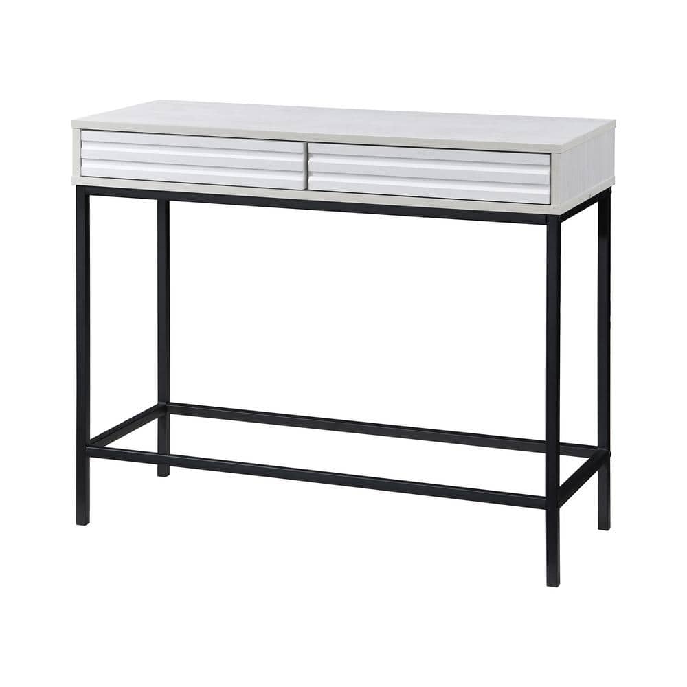 Casimo 35.43 in. Ivory Rectangular Engineer Wood MDF Console Table