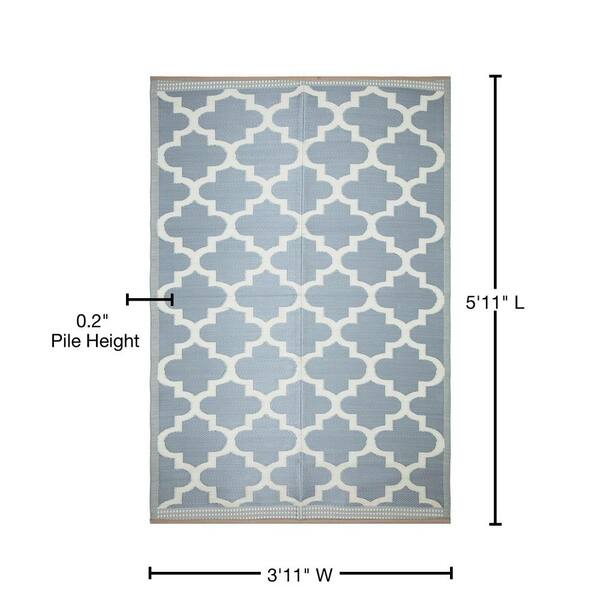 Beverly Rug 10 x 13 Black White Lightweight Moroccan Reversible Plastic Indoor Outdoor Area Rug