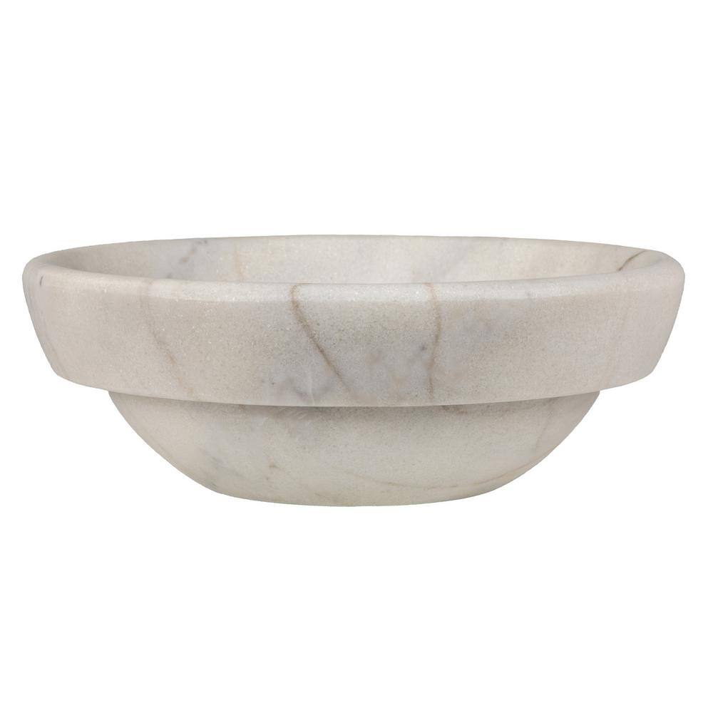 Eden Bath Echo Bowl Shaped Vessel Sink in White Marble EB_S022GW-H