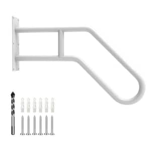 2.17 ft. White Metal 1-3 Step Handrail, Outdoor Steps Wall Mount for Kids, Elderly, Pregnant Women, Disabled