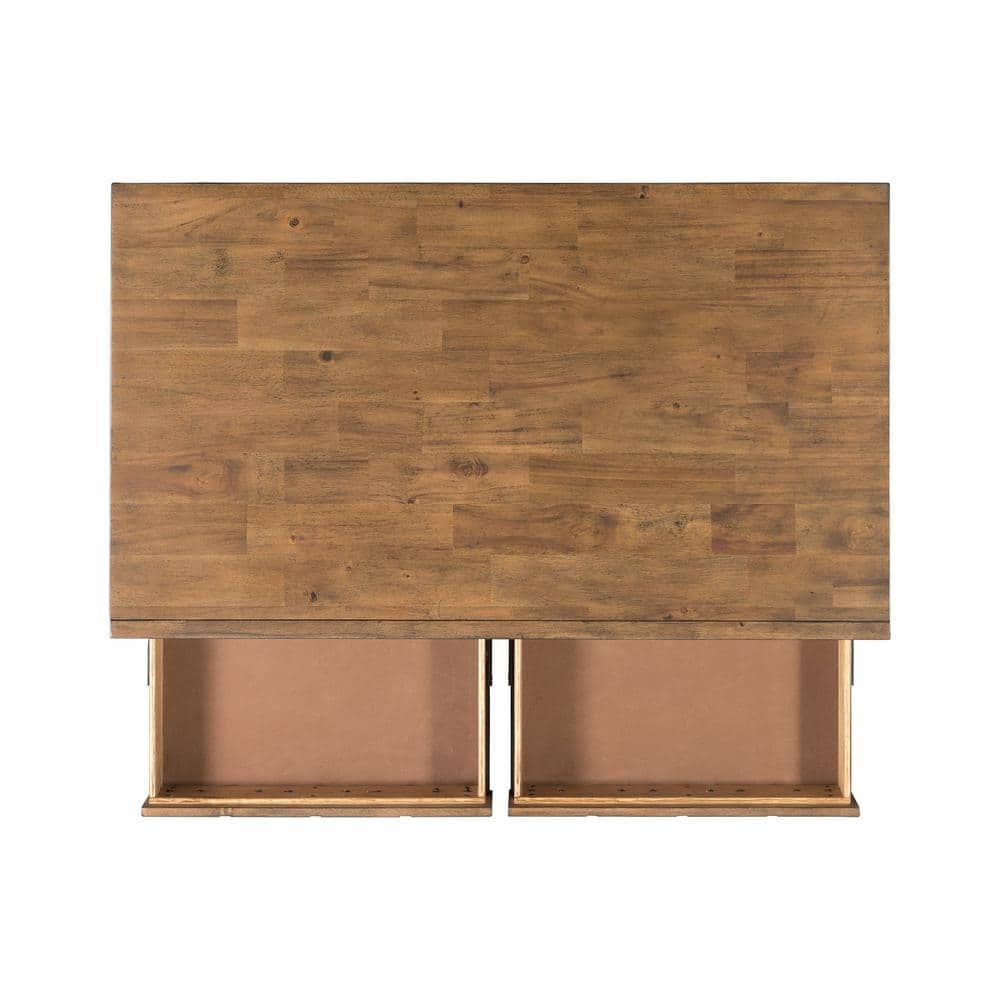 Industrial Tanner Rectangular Coffee Table with Storage in Light Walnut