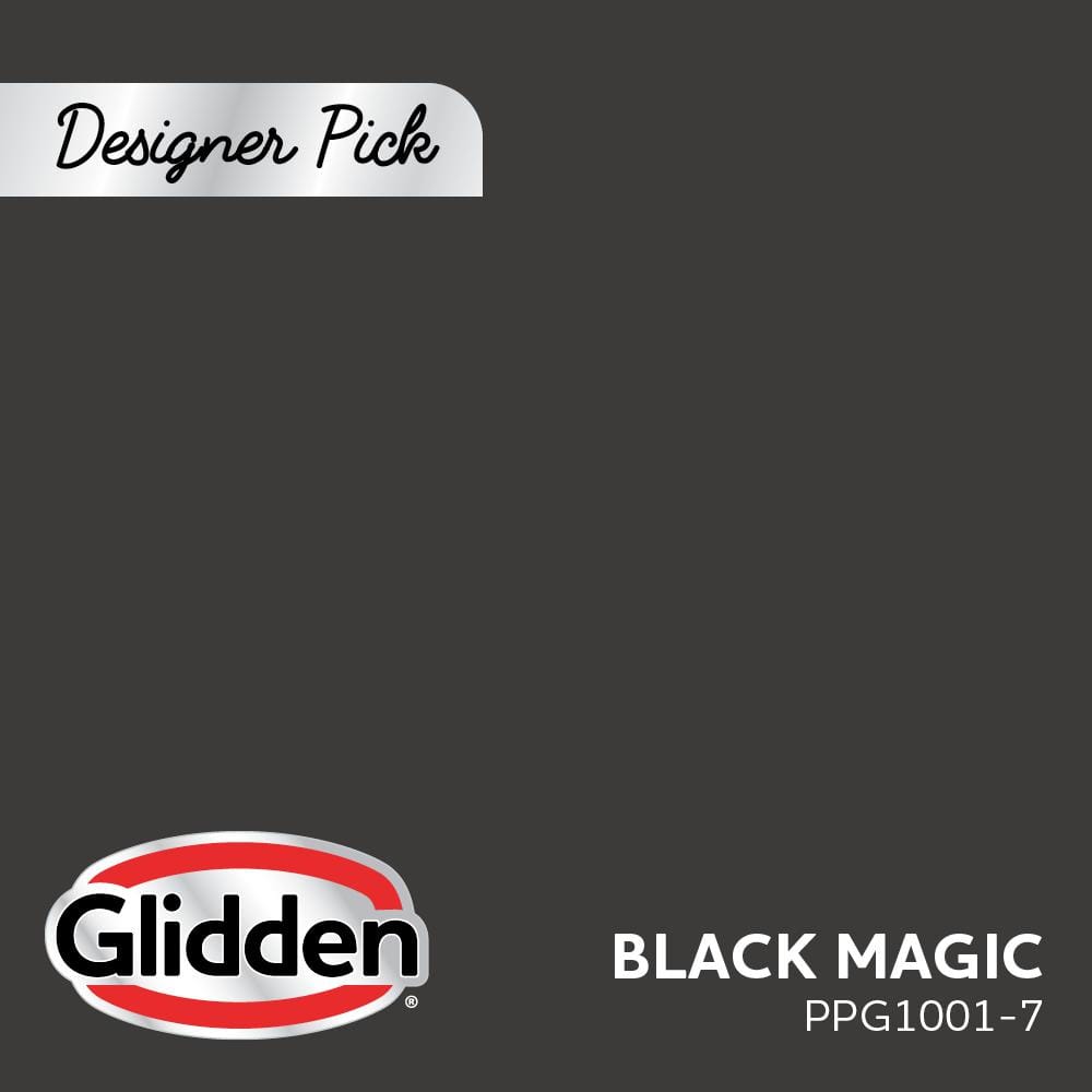 Glidden Premium 5 gal. #PPG1001-7 Black Magic Satin Interior Latex Paint  PPG1001-7P-05SA - The Home Depot
