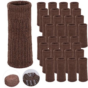 Brown Furniture Leg Socks for Table, Chairs and Furniture, Large (32-Pack)