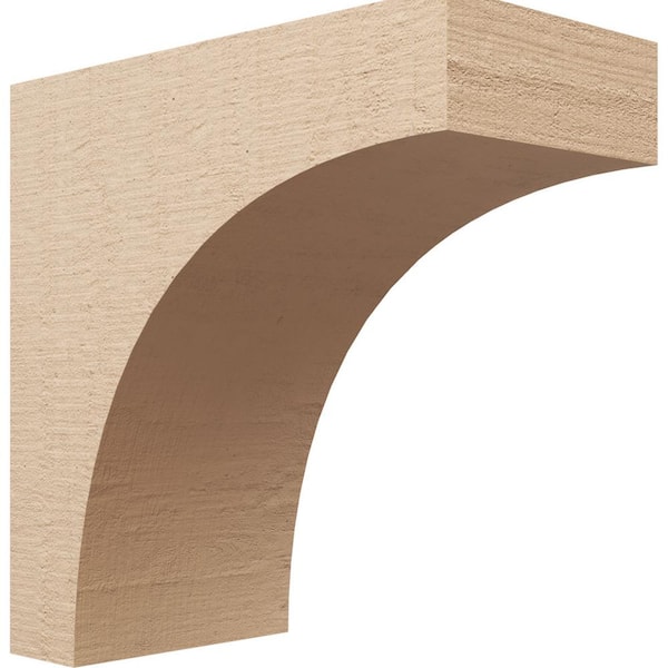 Ekena Millwork Classic Series 1 11 in. x 22 in. x 22 in. Stockport Rough Cedar Woodgrain Timberthane Polyurethane Corbel in Primed Tan