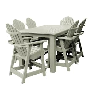 Lehigh Eucalyptus Counter Height Plastic Outdoor Dining Set in Eucalyptus Set of 6