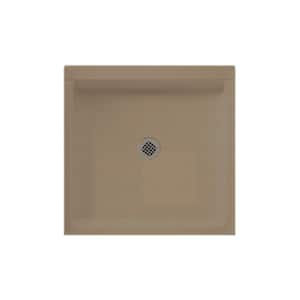 Swanstone 42 in. L x 36 in. W Alcove Shower Pan Base with Center Drain in Barley