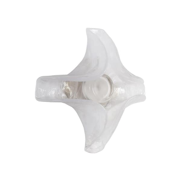 Golden Lighting - Glacier LED 1-Light Wall Sconce in Polished Nickel with Icy Glass Shade