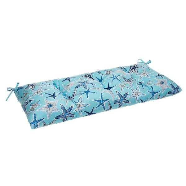 Grouchy Goose Starstruck 44 in. x 18.5 in. x 6 in. Outdoor Tufted Rectangular Loveseat Cushion in Blue