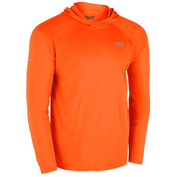 Milwaukee Men's WORKSKIN Orange Medium Hooded Sun Shirt M550A-M