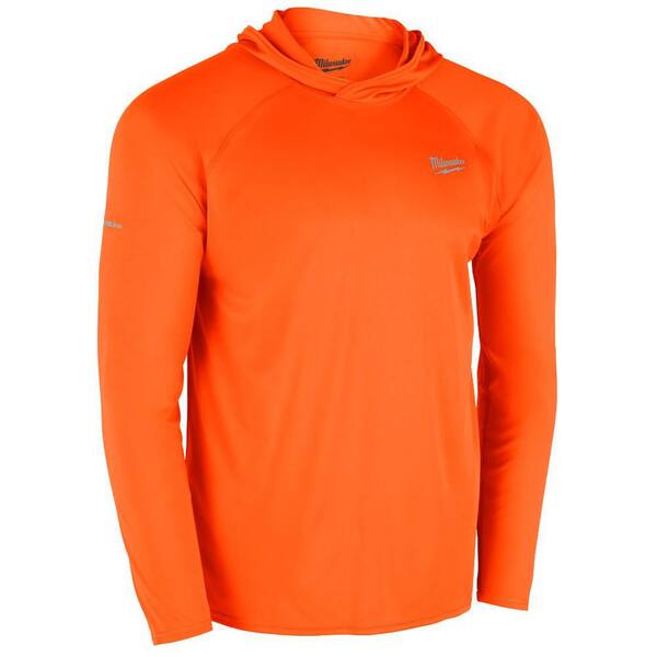 Milwaukee Men's WORKSKIN Orange Small Hooded Sun Shirt M550A-S