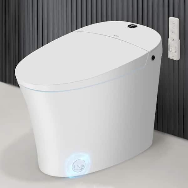 Smart Toilet Built in Tank, with Foam Shield Splash Proof, Dual-Flush Elongated Toilet Bidet, Auto Open/Close, in White