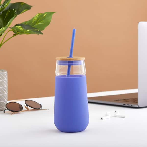 Drinking Glass Cup with Bamboo Lid and Clear Straws Top Seller 12