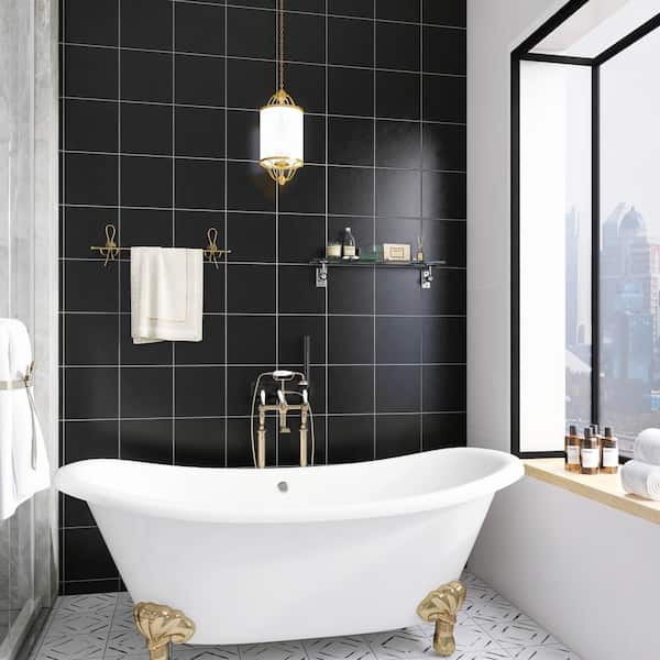 Kenzo Black 7.9 in. x 7.9 in. Matte Porcelain Floor and Wall Tile (11.2 .sq. ft./Case)