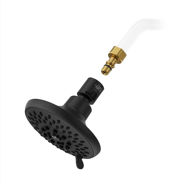 Universal 5-Spray Patterns with 1.75 GPM 4.8 in. Wall Mount Fixed Shower Head in Spot Defense Matte Black