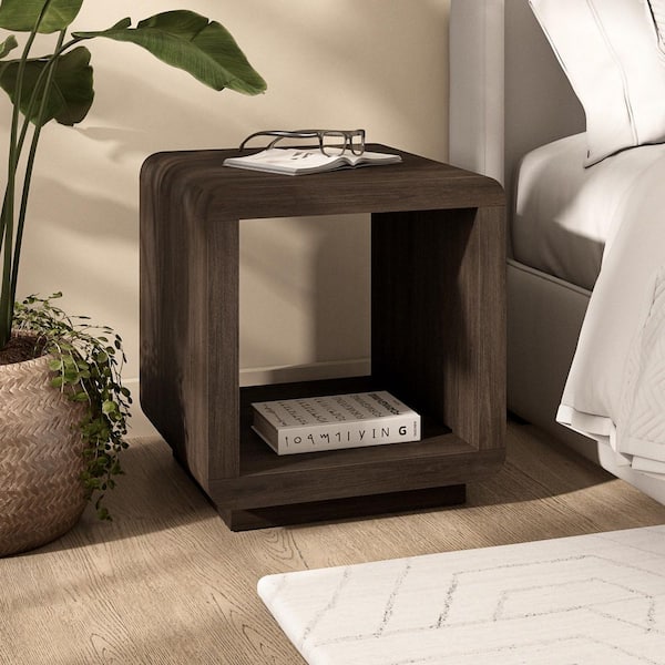 Lonni 20 in. Brown Oak Square MDF Top End Table