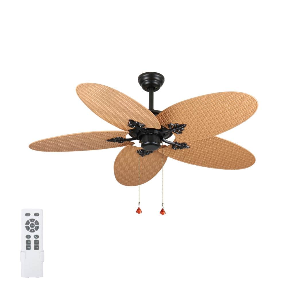 "52"" Tropical Ceiling Fan with 5 Palm Leaf Blades, Pull Chain Control No Light Fan for Indoor/Outdoor" price history on PriceWatchPro
