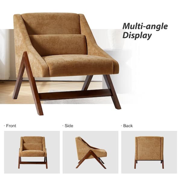 JAYDEN CREATION Alicia Mustard Yellow Accent Armchair Set of 2