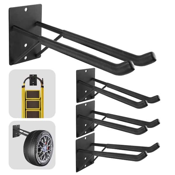 14 in. Garage Storage Hooks Heavy Duty Wall Mount Hangers Black 4-Pack