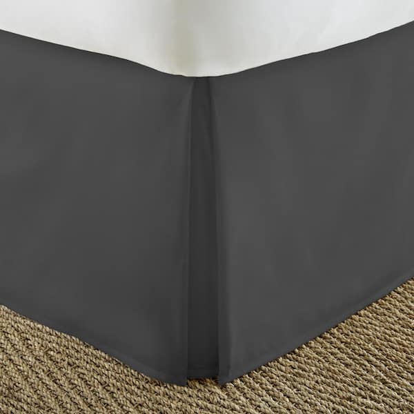 Becky Cameron 14 in. Black Solid Queen Bed Skirt