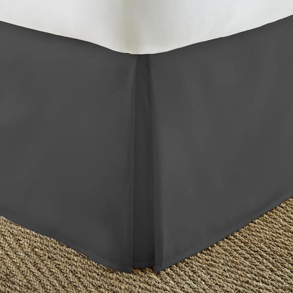Becky Cameron 14 in. Black Solid Twin Bed Skirt