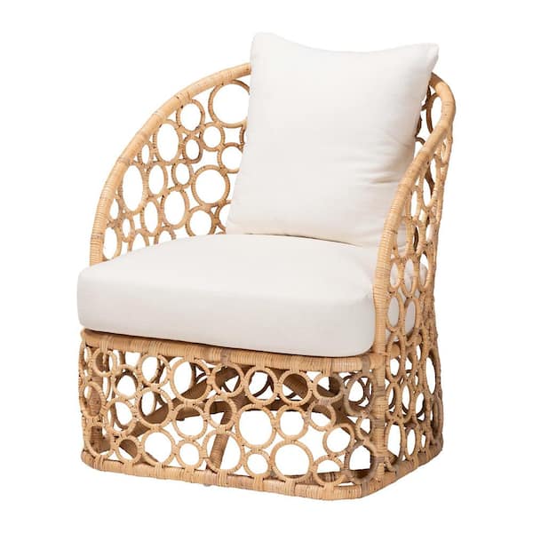 bali & pari Prisca Light Honey Rattan Accent Side Chair