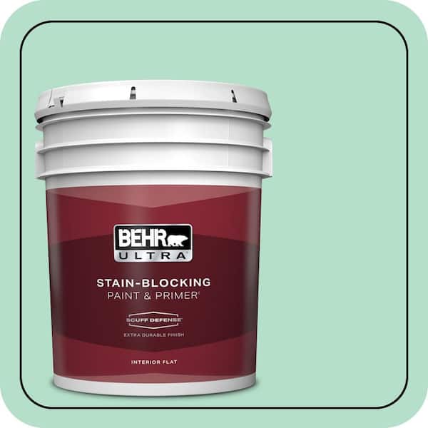 BEHR ULTRA 5 gal. #480C-3 Aqua Bay Extra Durable Flat Interior Paint & Primer