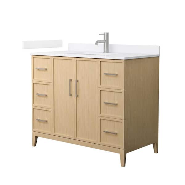 Elan 42 in. W x 22 in. D x 35 in. H Single Bath Vanity in White Oak with White Cultured Marble Top