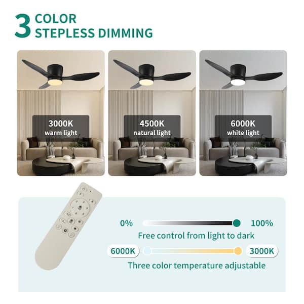 Overhead Fans Duclsaty 42 in. Smart ABS Ceiling Fan with Light, App and Remote ...