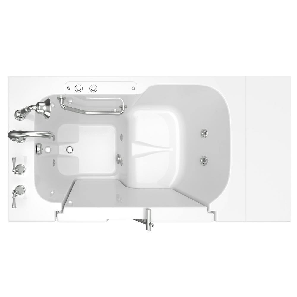 52'' x 32'' White Fiberglass Walk-in Whirlpool Bathtub