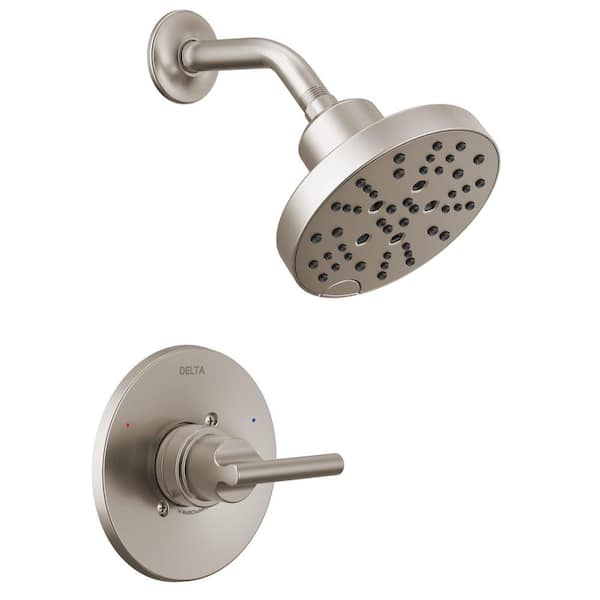 Nicoli H2OKinetic Slim Handle Single Handle 5-Spray Shower Faucet 1.75 GPM with Pressure Balance in. Brushed Nickel