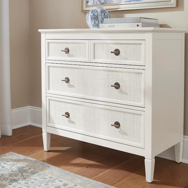 Home Decorators Collection Marsden Ivory 3-Drawers 38 in. Cane Chest of Drawers