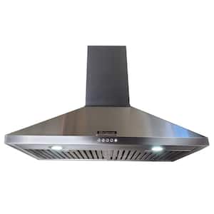 30 in. 500 CFM Ducted Wall or Ceiling Vented Wall Mounted Range Hood in Stainless Steel