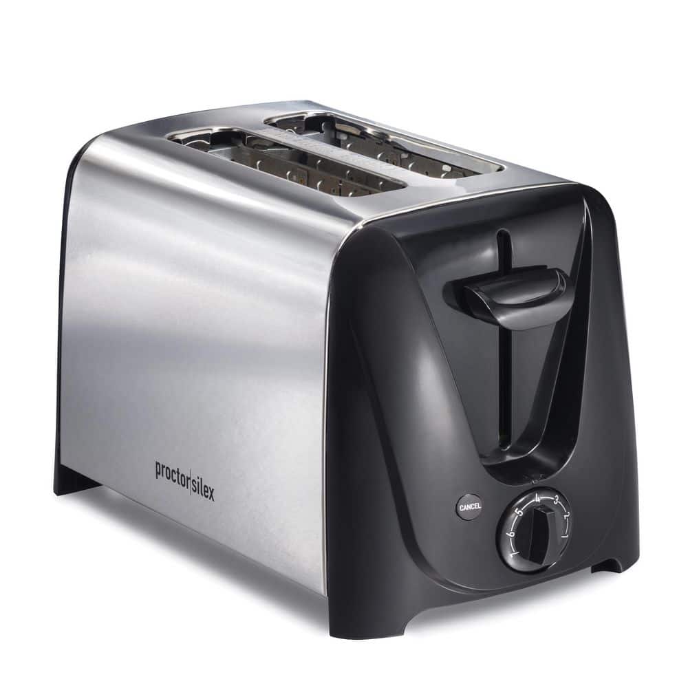 Proctor Silex 4-Slice Black Wide Slot Toaster with Crumb Tray and Automatic  Shut-Off 24215PS - The Home Depot