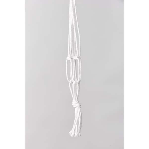 Primitive Planters 18 in. White Cotton Mini Plant Hanger