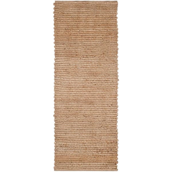 SAFAVIEH Cape Cod Natural 2 ft. x 8 ft. Striped Solid Runner Rug