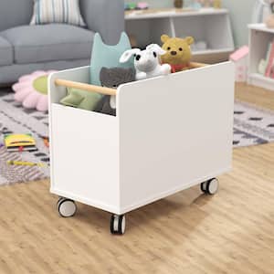 KidSpace 24 in. W x 19 in. H White 1-Cube Wheeled Mobile Toy Organizer