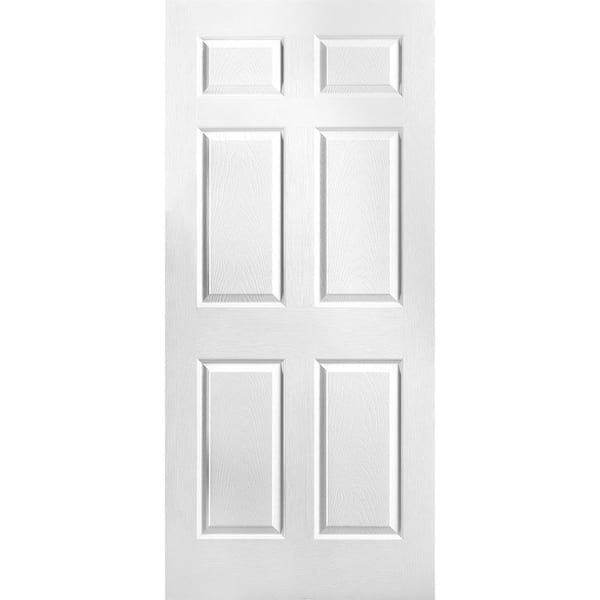 Masonite 36 in. x 78 in. Textured 6-Panel Hollow Core Primed Composite Interior Door Slab