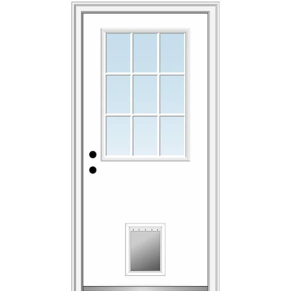 Full/Half Lite Fiberglass Patio Prehung Double Door Unit with Pet