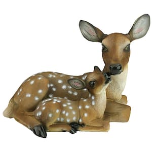 14 in. H Mothers Love, Doe and Fawn Sculpture