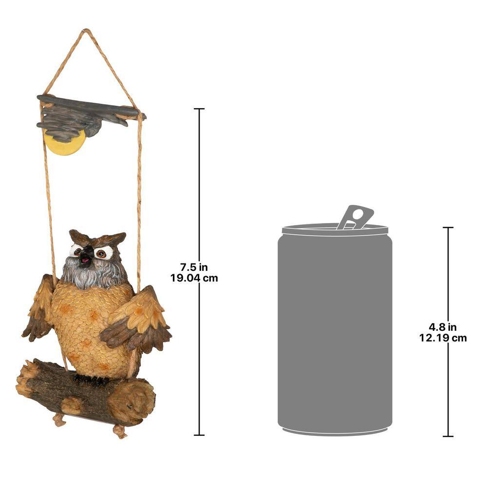 Howie the Hoot Owl Swinging Resin Sculpture for Halloween