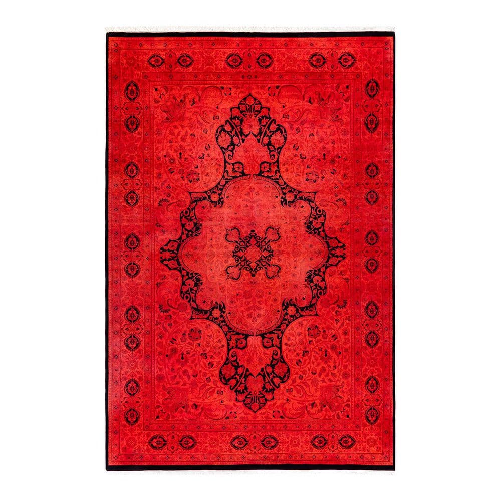 Overdyed Orange 6 ft. x 9 ft. Solid Wool Indoor Area Rug price history on PriceWatchPro