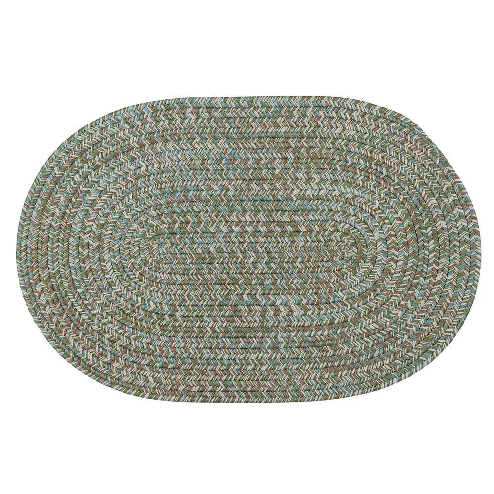 Old Farm Seagrass 2 ft. x 3 ft. Tweed Indoor/Outdoor Oval Area Rug