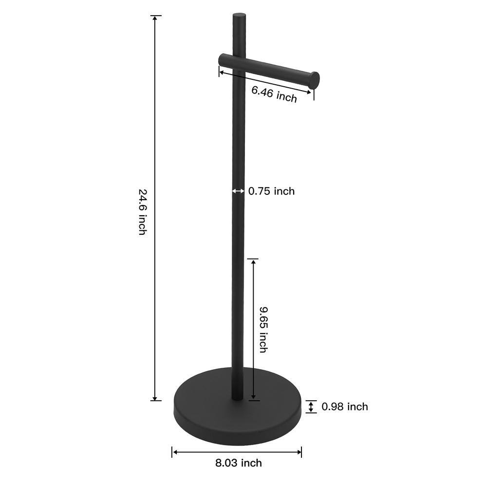 Matte Black Stainless Steel Freestanding Toilet Paper Holder