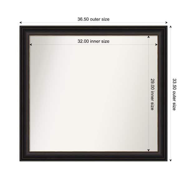 Amanti Art Trio Oil Rubbed Bronze 36.5 in. x 33.5 in. Custom Non-Beveled Recycled Polystyrene Framed Bathroom Vanity Wall Mirror