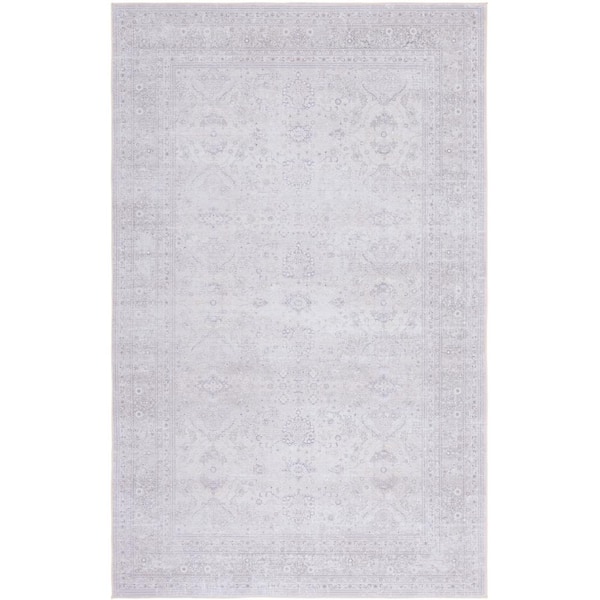 SAFAVIEH Tucson Beige 5 ft. x 8 ft. Machine Washable Border Floral Area Rug