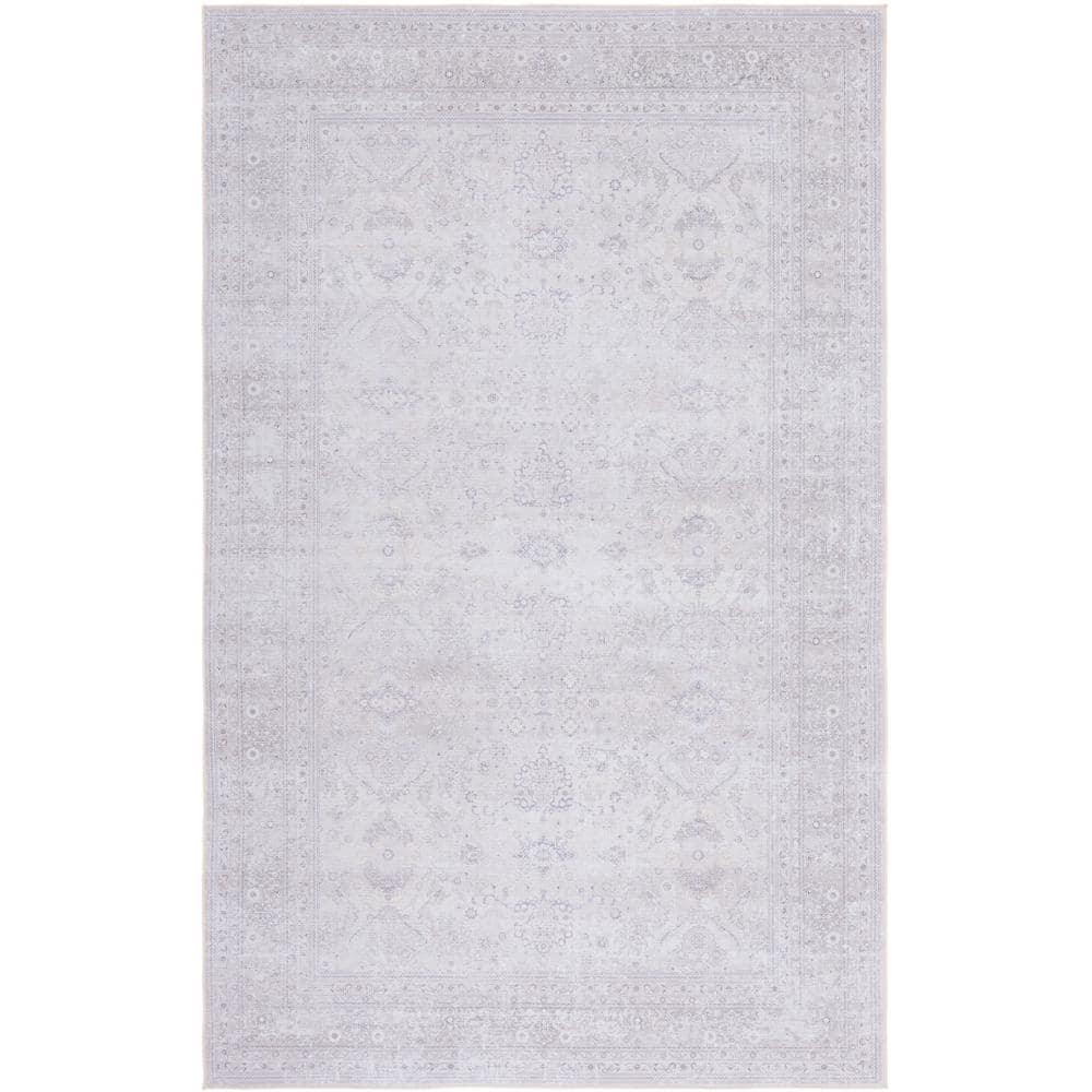 Elegant Ivory 54" Round Synthetic Easy-Care Area Rug