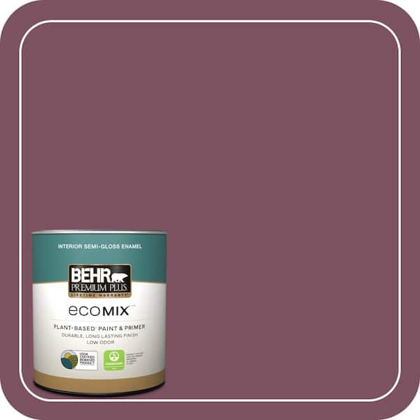 BEHR PREMIUM PLUS 1 qt. #PPU1-19 Classic Berry Semi-Gloss Enamel EcoMix ...