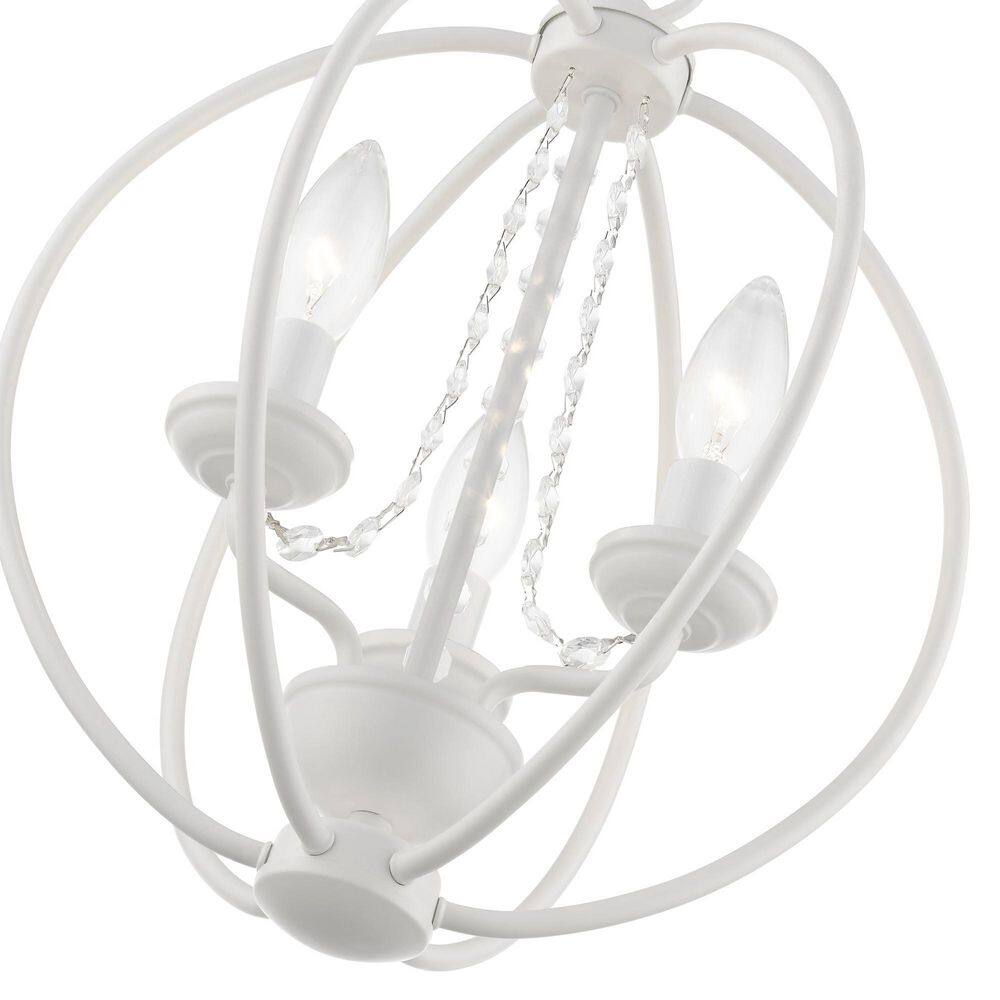 Mini Arabella White Crystal 3-Light Orb Chandelier