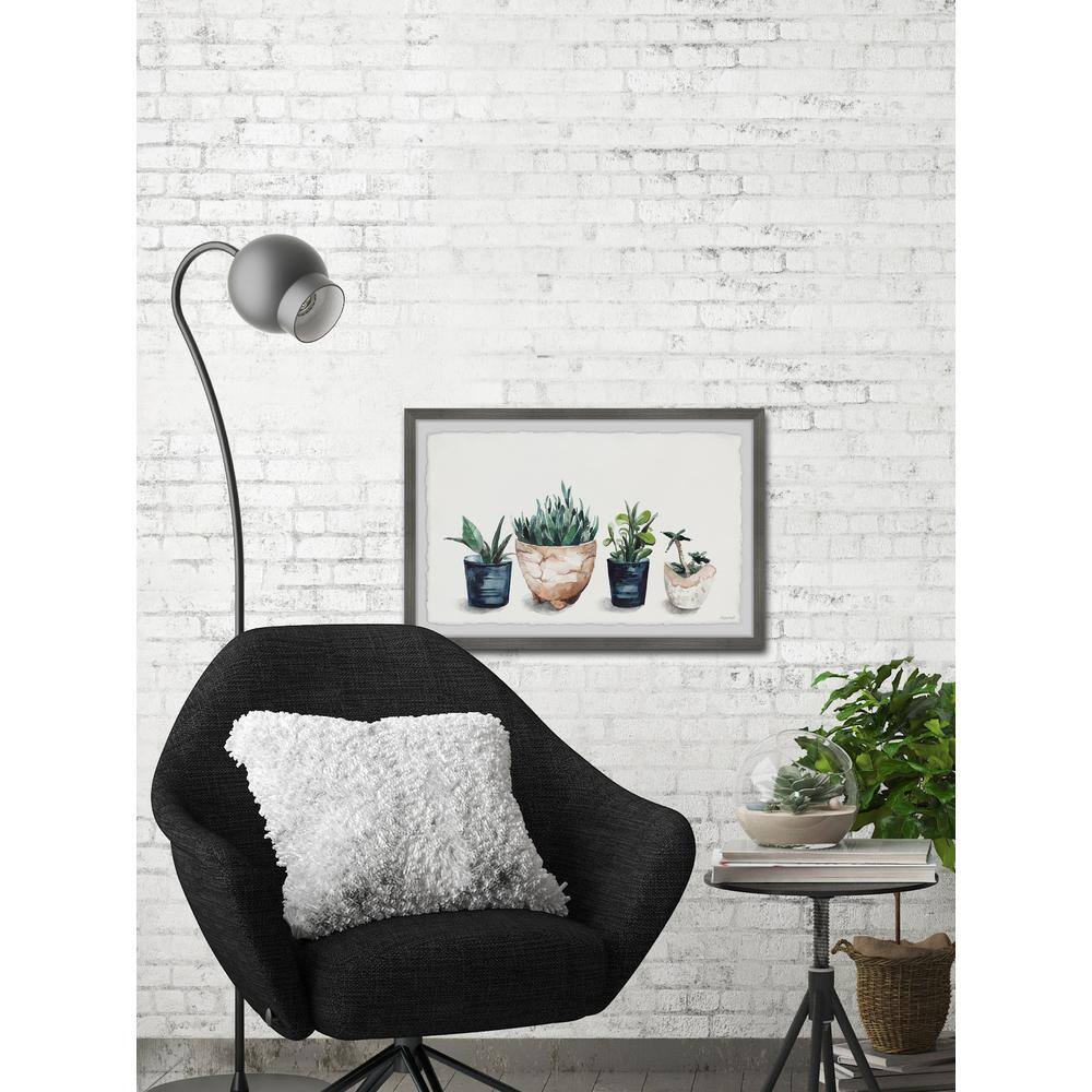 Framed Watercolor Print of Potted Plants, 8" x 12"